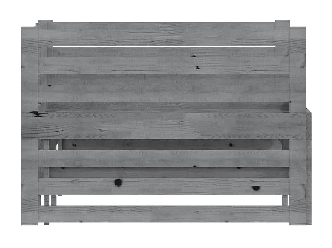 Lit coulissant Gris Bois de pin massif 2x(90x200) cm 2