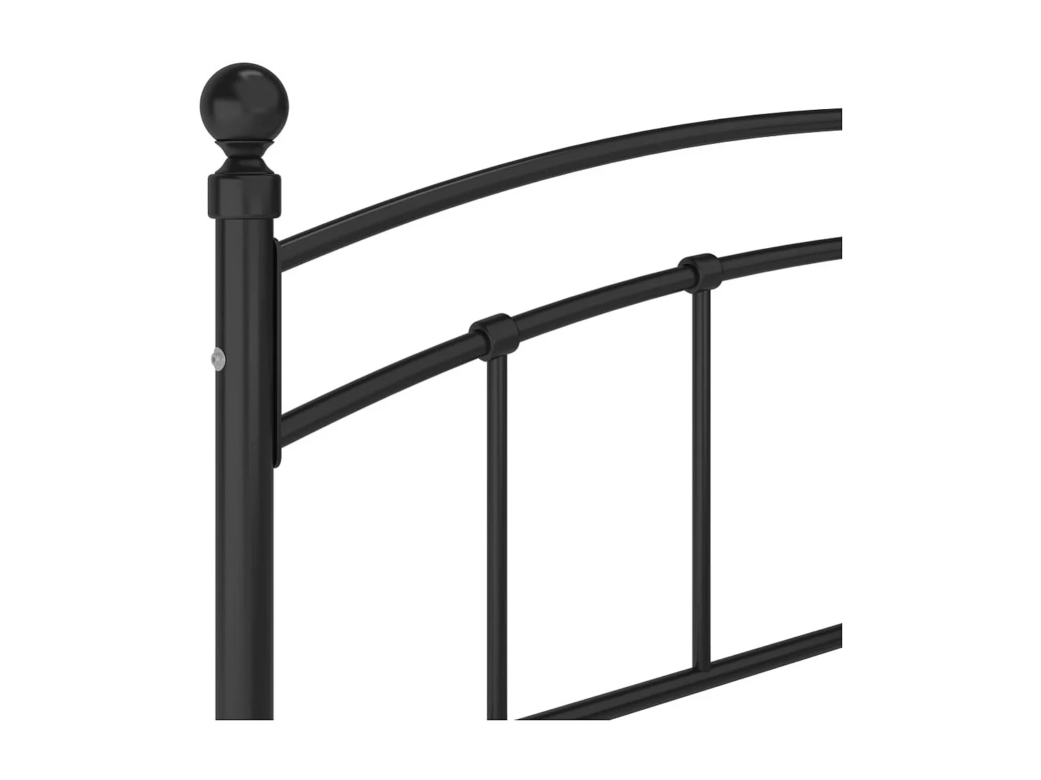 Lit noir Métal 200x200 tête de lit arrondie Ronda