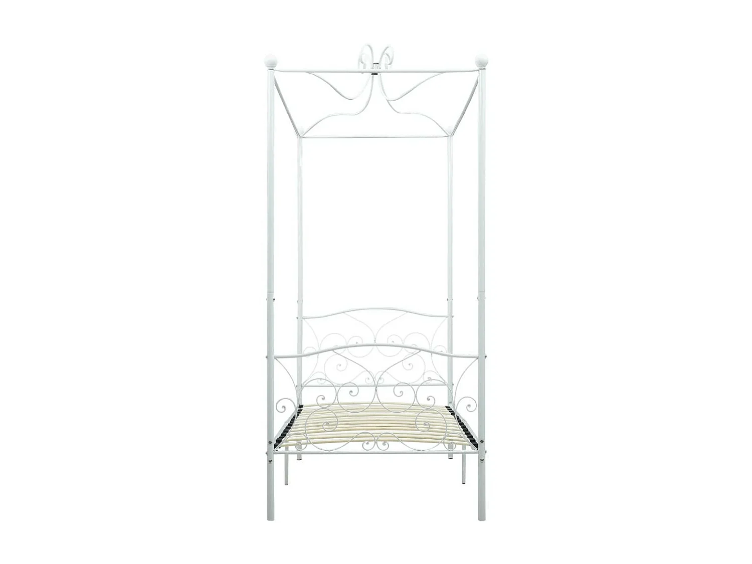 Lit à baldaquin Blanc Métal 100x200