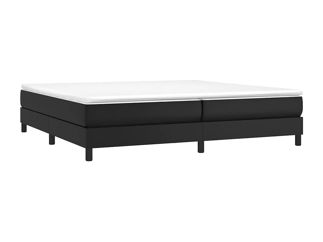 Lit à sommier tapissier avec matelas Noir 200x200 Similicuir 3