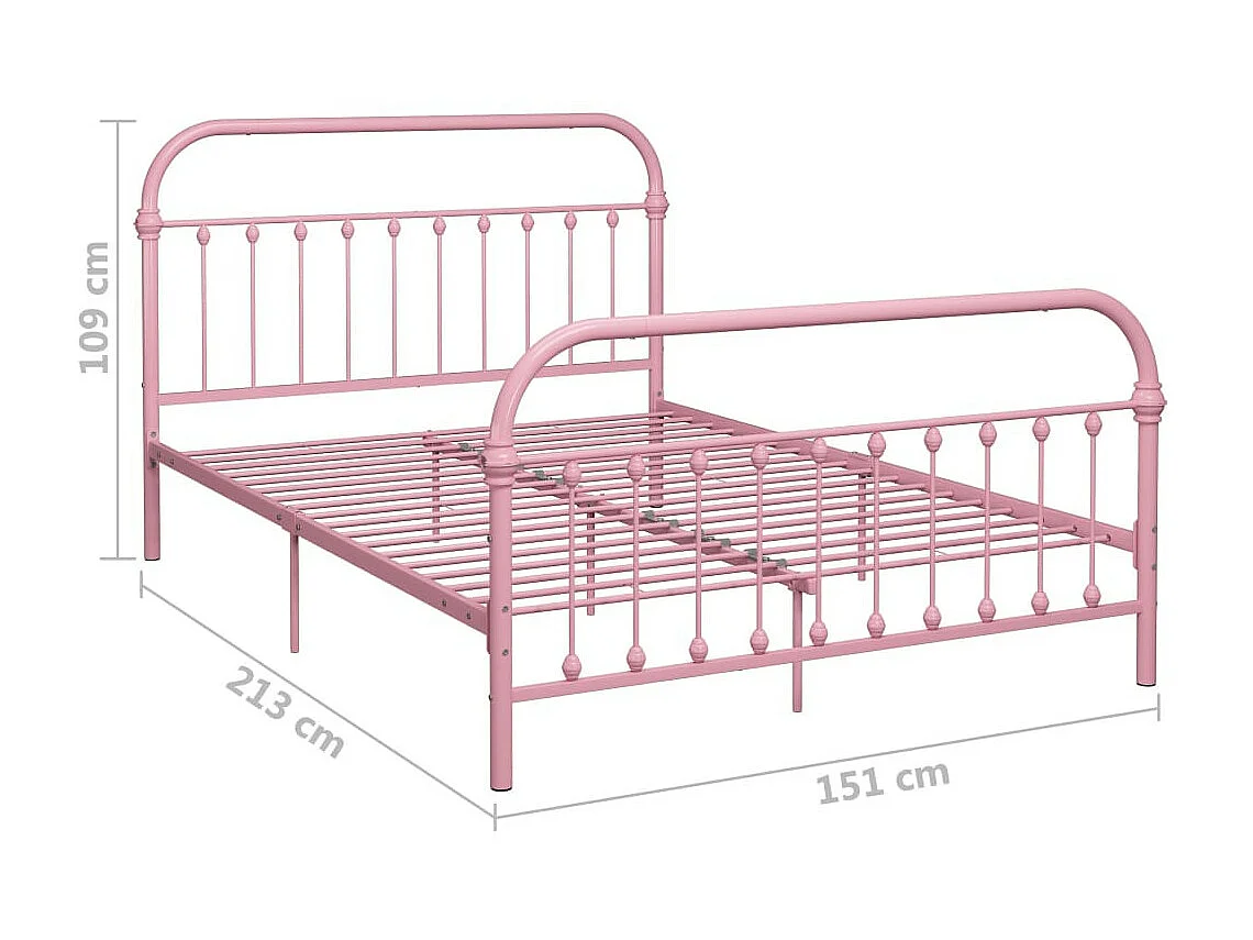 Lit Rose Métal 140x200