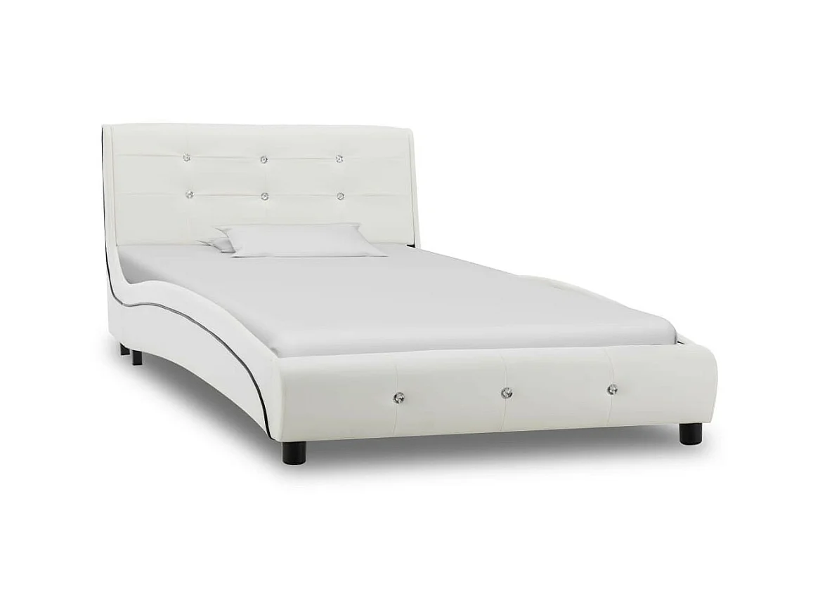 Lit Blanc Similicuir 90x200 2