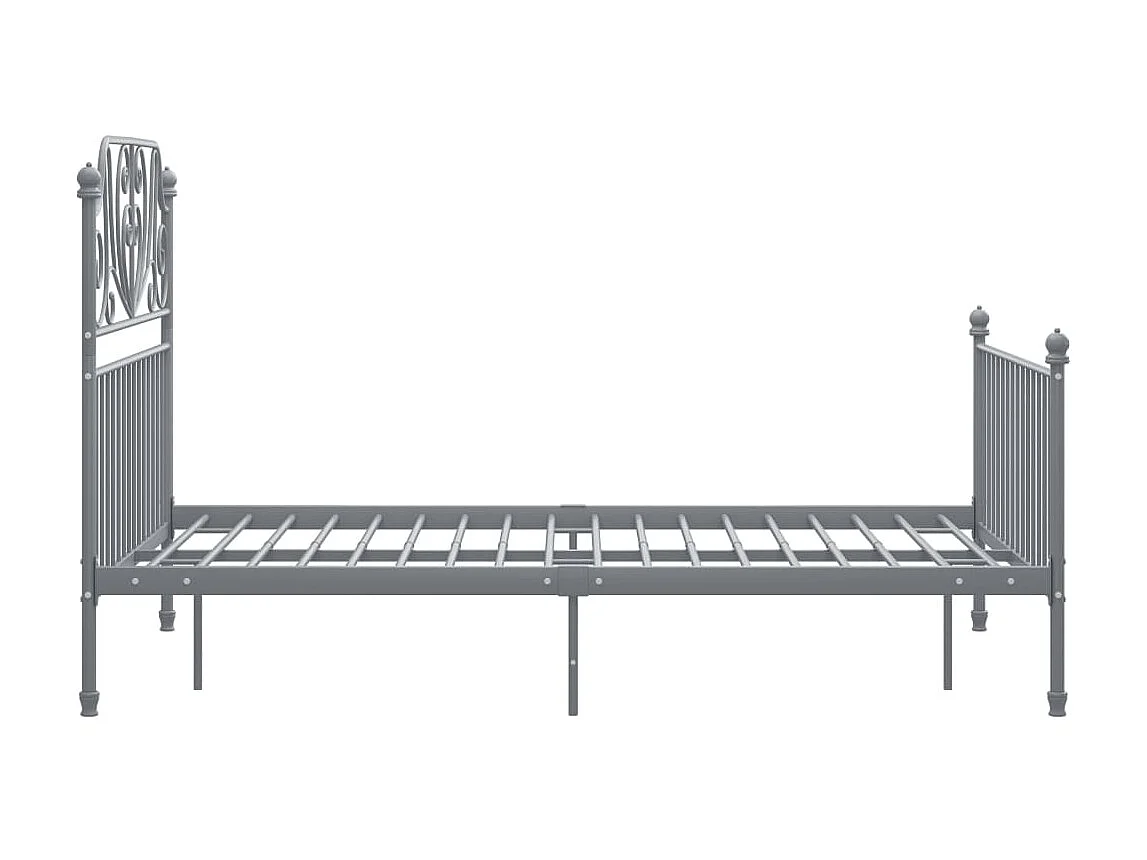 Lit Gris Métal et contreplaqué 120x200 2