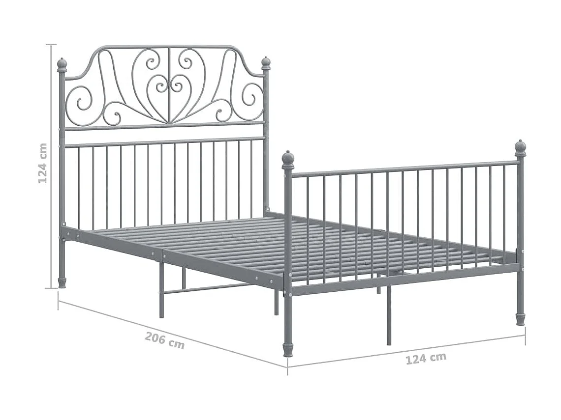 Lit Gris Métal et contreplaqué 120x200 2
