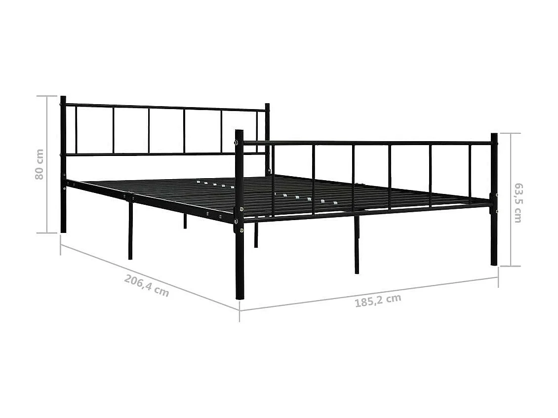 Lit Noir Métal 180x200