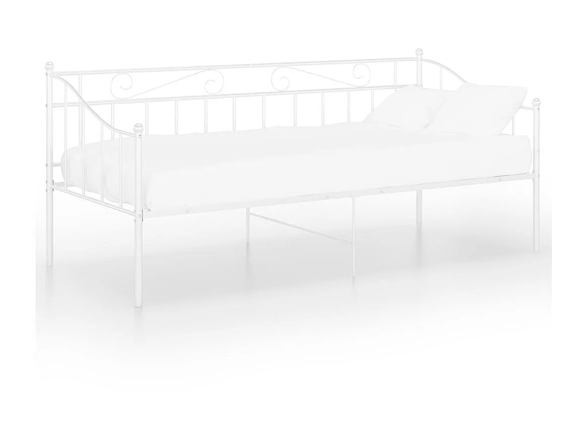 Cadre de canapé-lit Blanc Métal 90x200 3