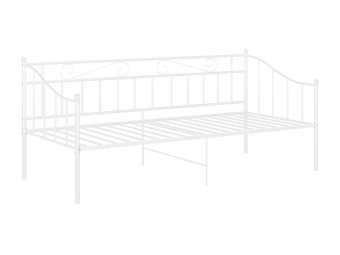 Cadre de canapé-lit Blanc Métal 90x200 3