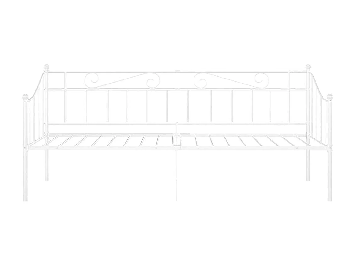 Cadre de canapé-lit Blanc Métal 90x200 3