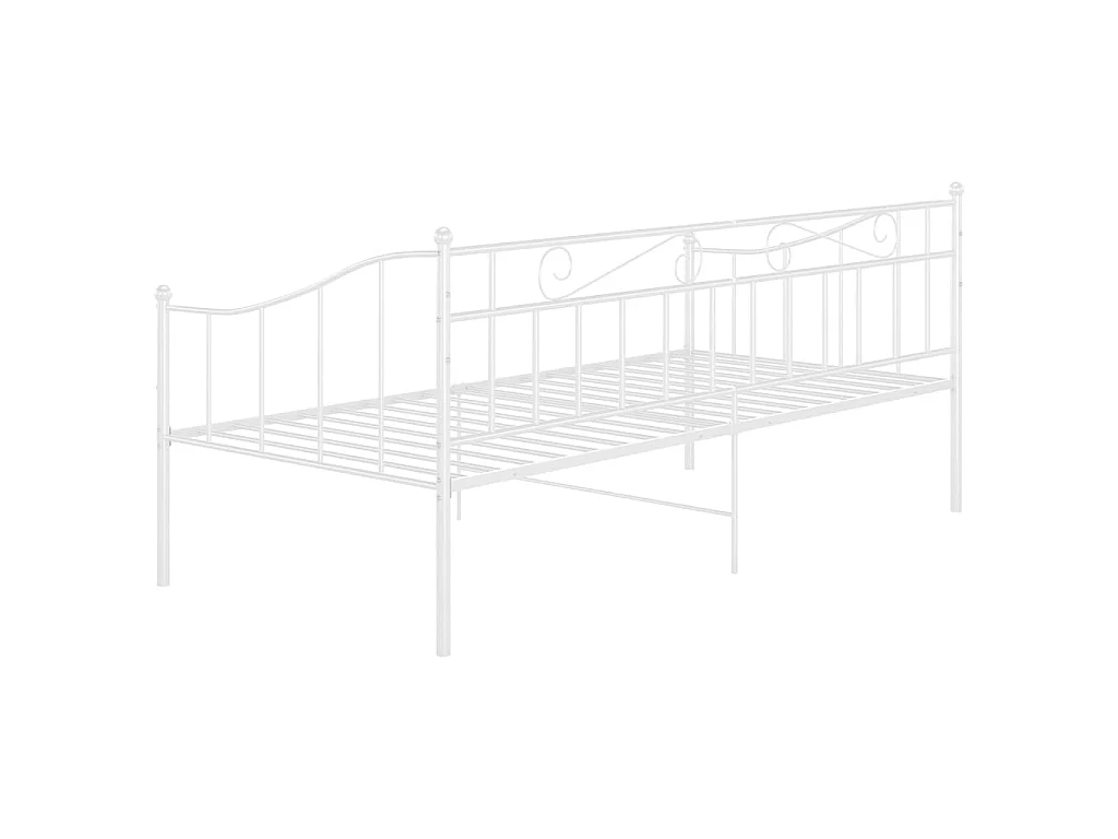 Cadre de canapé-lit Blanc Métal 90x200 3