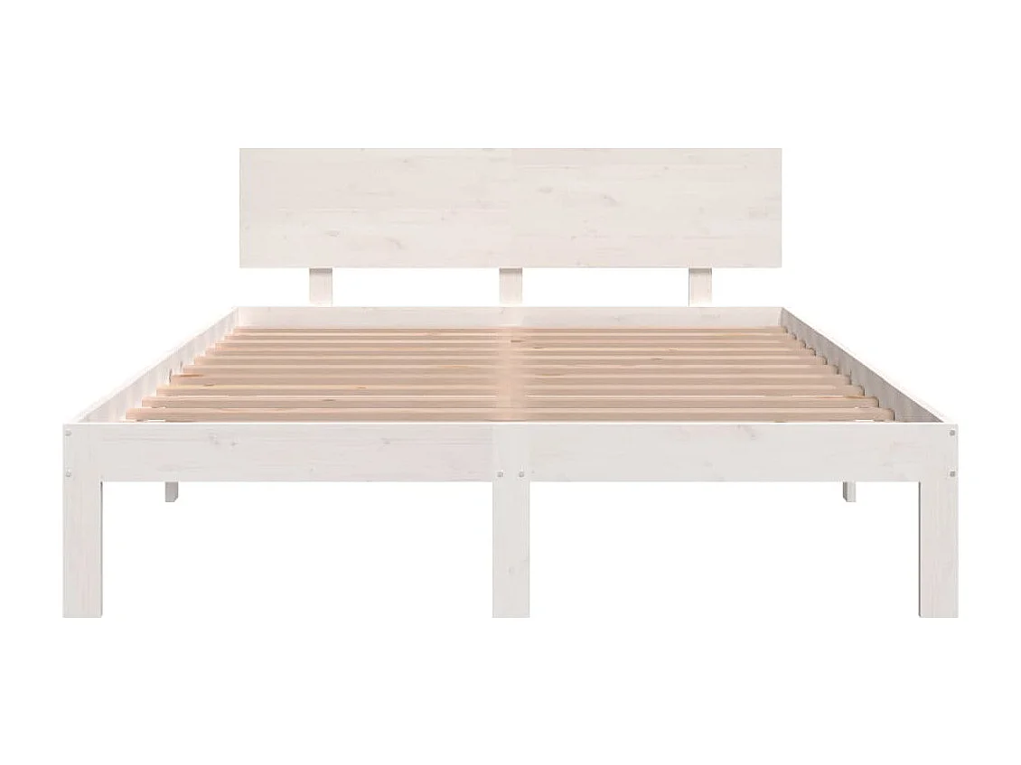 Lit Blanc Bois massif 150x200 Très grand 4