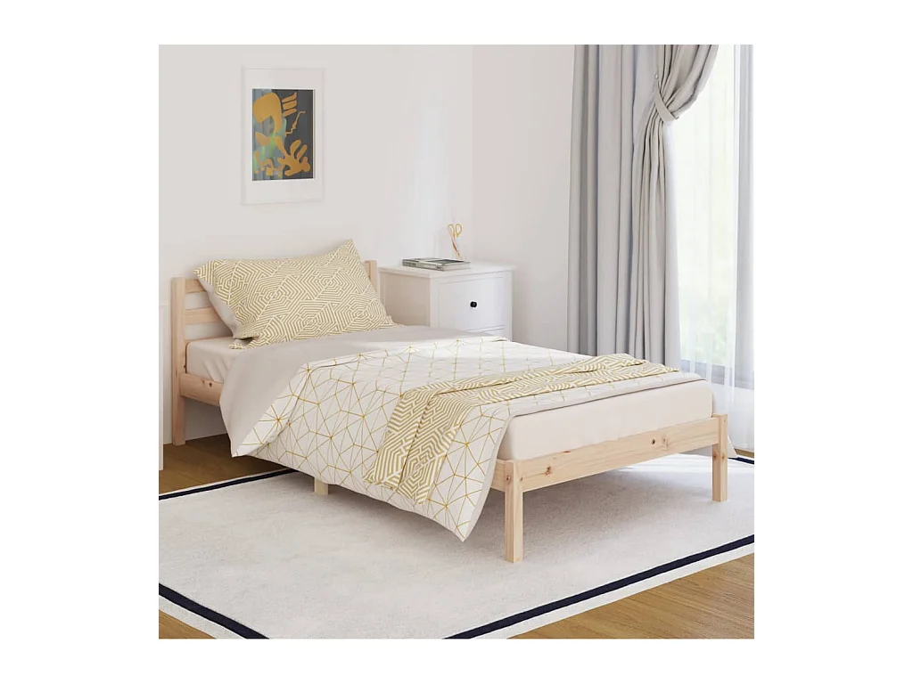 Lit Bois de pin massif 100x200 8