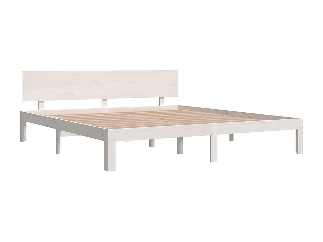 Estructura de cama Super King madera maciza blanco 180x200 cm