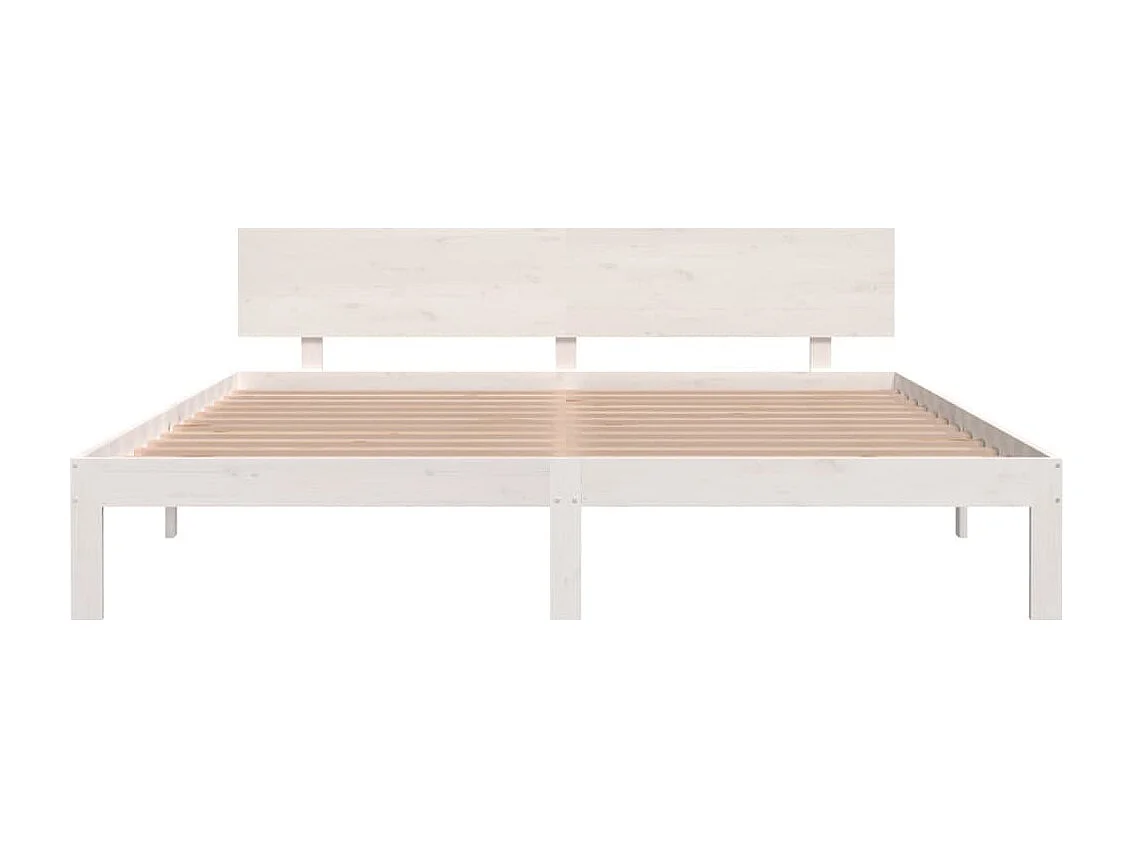 Estructura de cama Super King madera maciza blanco 180x200 cm