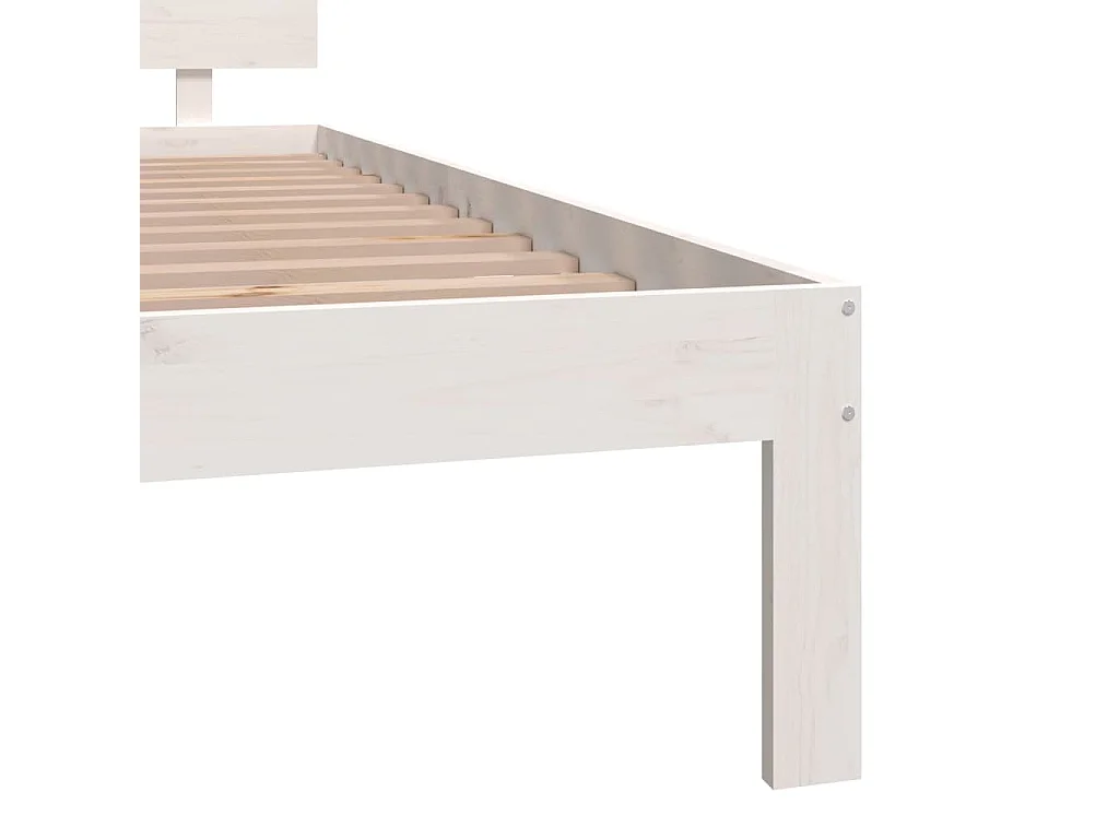 Estructura de cama Super King madera maciza blanco 180x200 cm