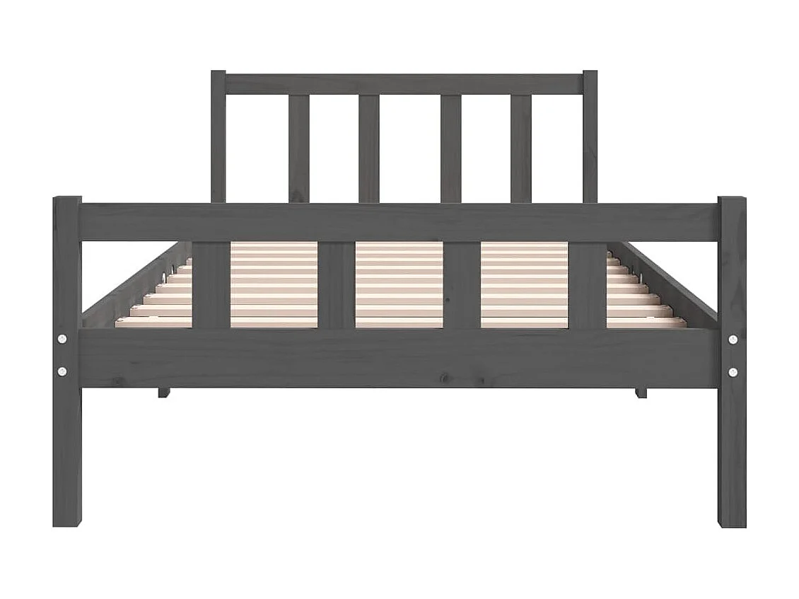 Lit Gris Bois massif 100x200