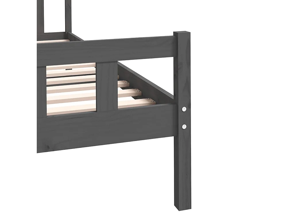 Lit Gris Bois massif 100x200
