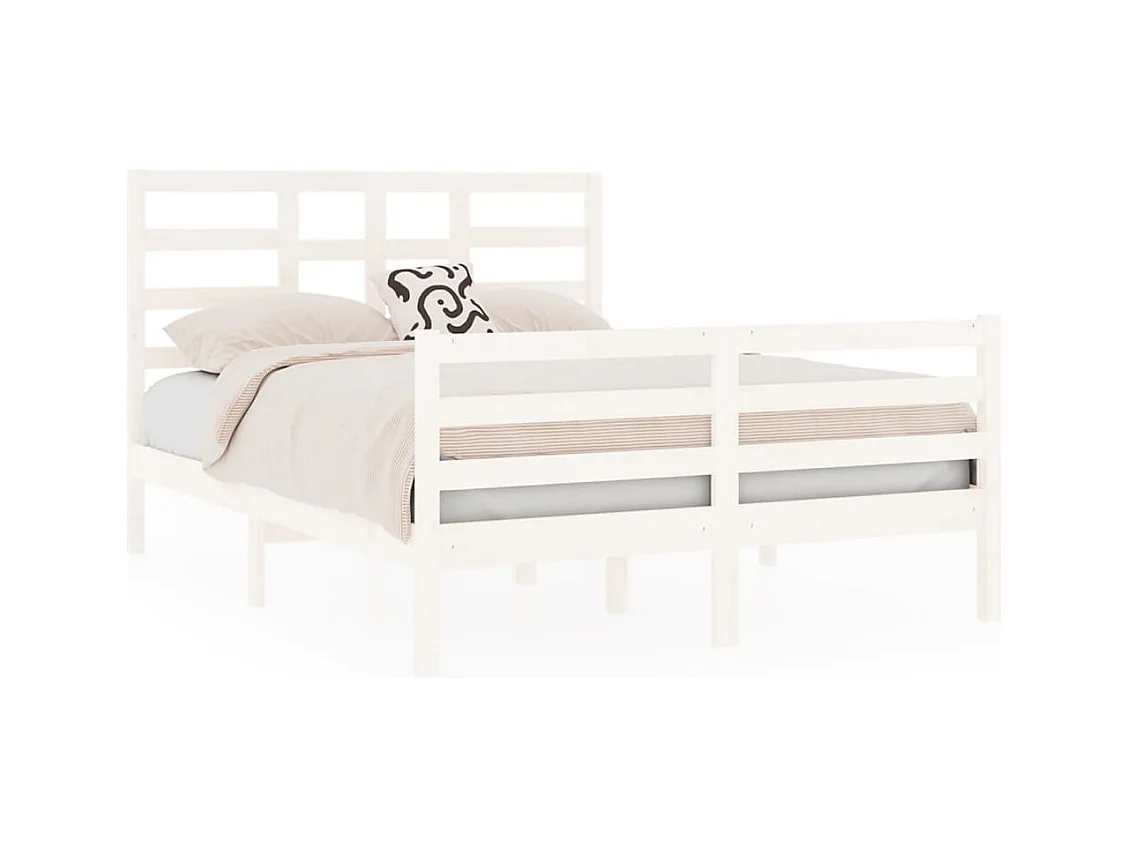 Lit Blanc Bois massif 140x190 2