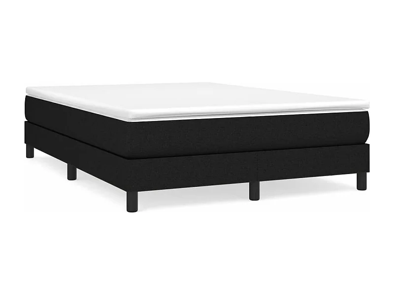Lit à sommier tapissier avec matelas Noir 140x200 Tissu 3