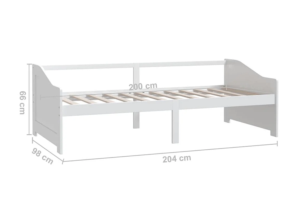 Lit de repos 3 places Blanc Bois de pin massif 90x200