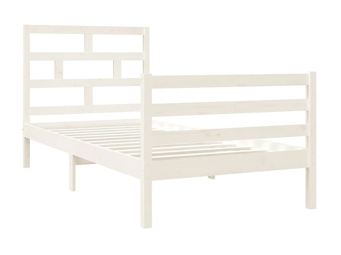 Lit Blanc Bois massif 90x190 Simple 5