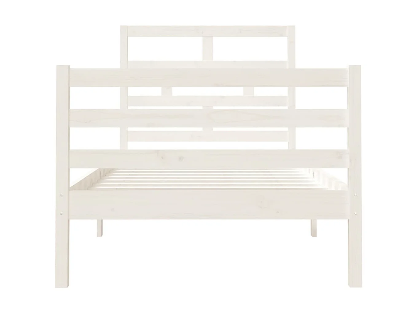 Lit Blanc Bois massif 90x190 Simple 5