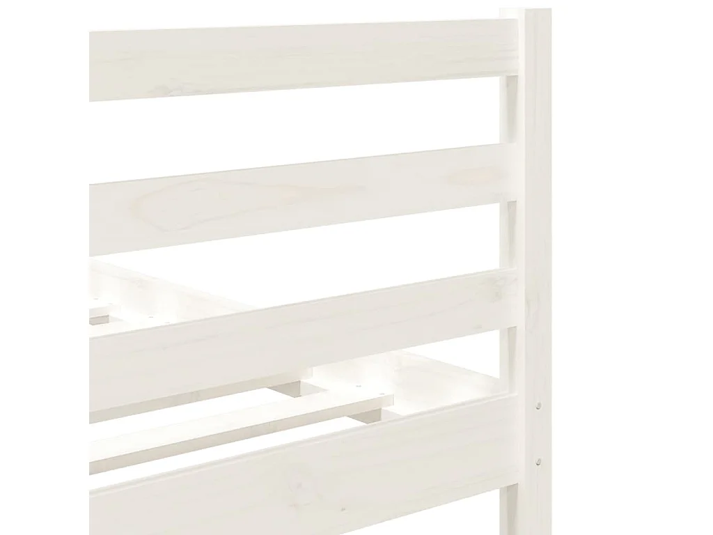 Lit Blanc Bois massif 90x190 Simple 5