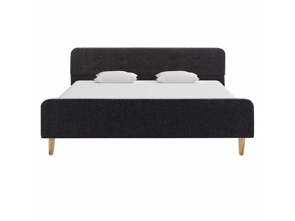 Cadre de lit Gris foncé Jute 160x200 2