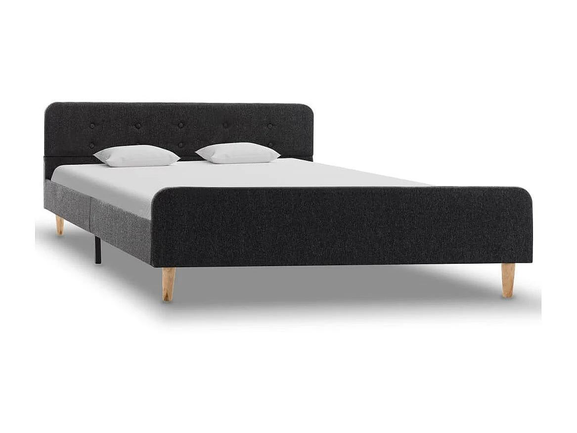 Cadre de lit Gris foncé Jute 160x200 2