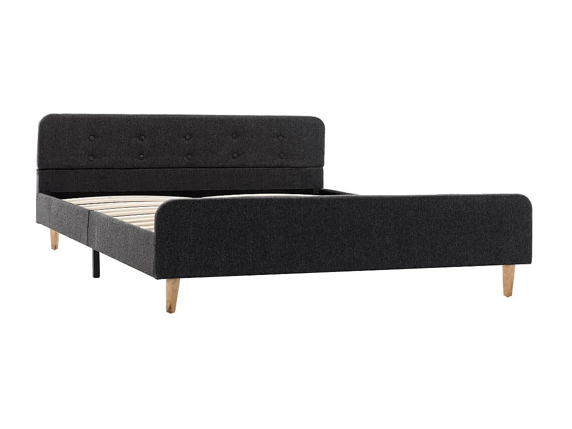 Cadre de lit Gris foncé Jute 160x200 2