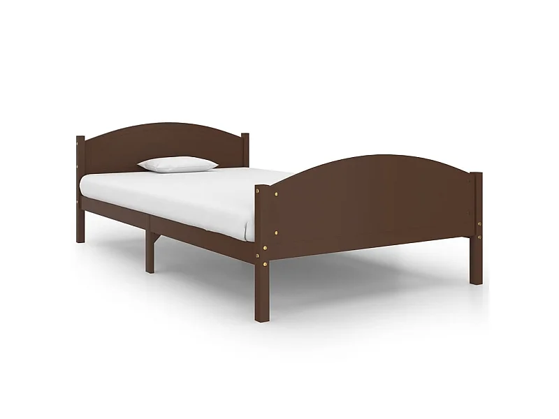 Lit Marron foncé Bois de pin massif 120x200