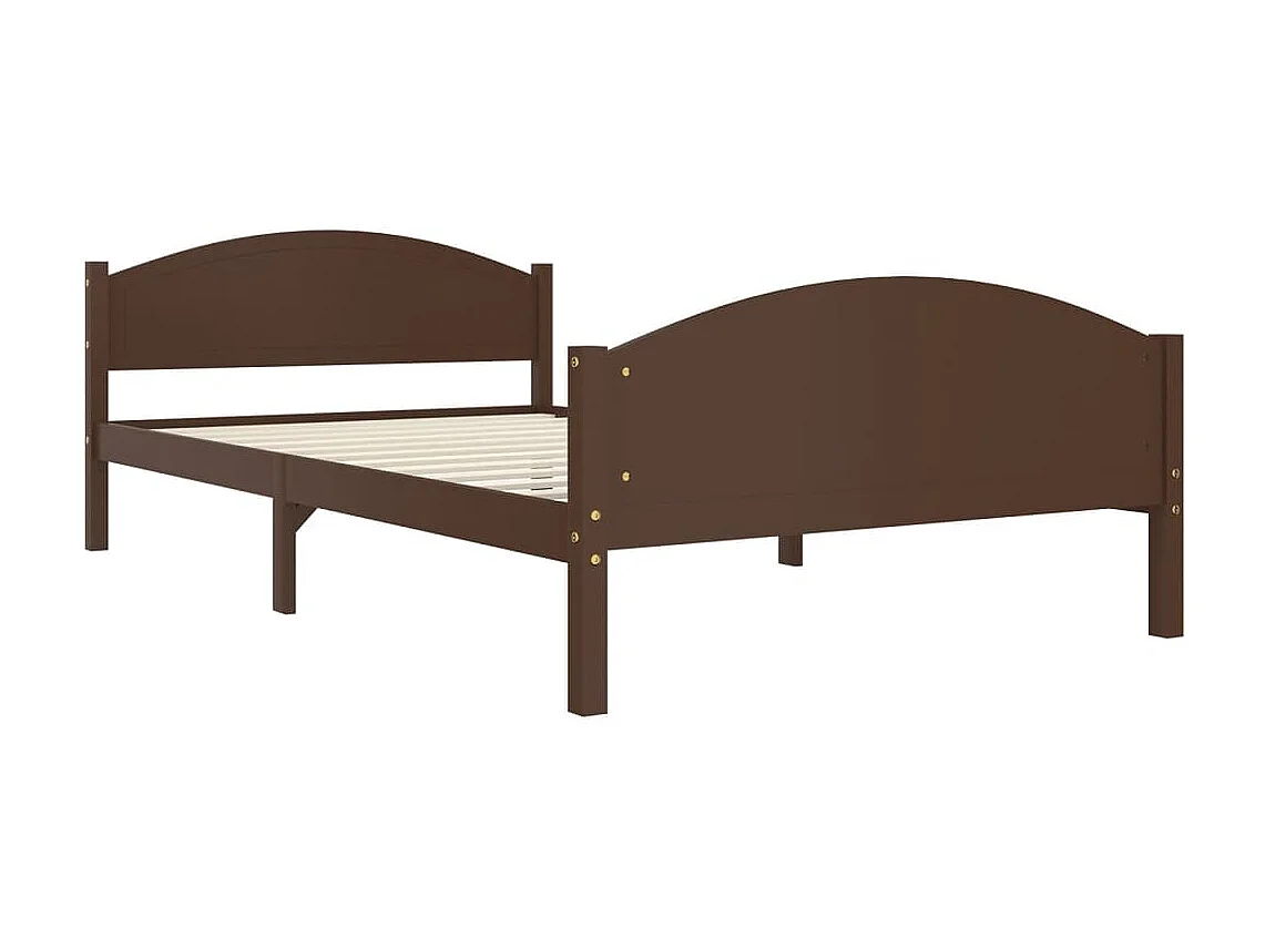 Lit Marron foncé Bois de pin massif 120x200