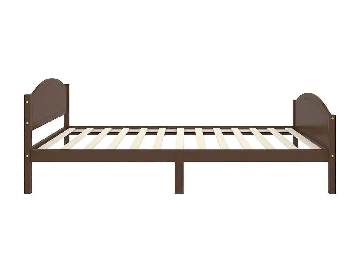 Lit Marron foncé Bois de pin massif 120x200