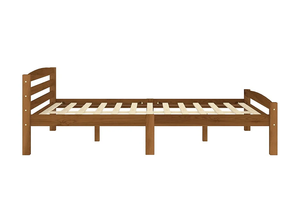 Lit Marron miel Bois de pin massif 160x200 12