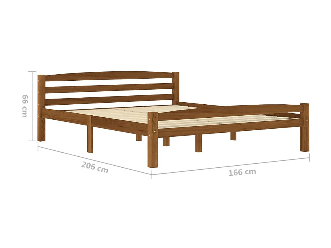 Lit Marron miel Bois de pin massif 160x200 12