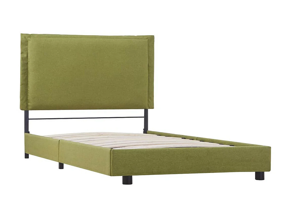 Lit Vert Tissu 90x200 3