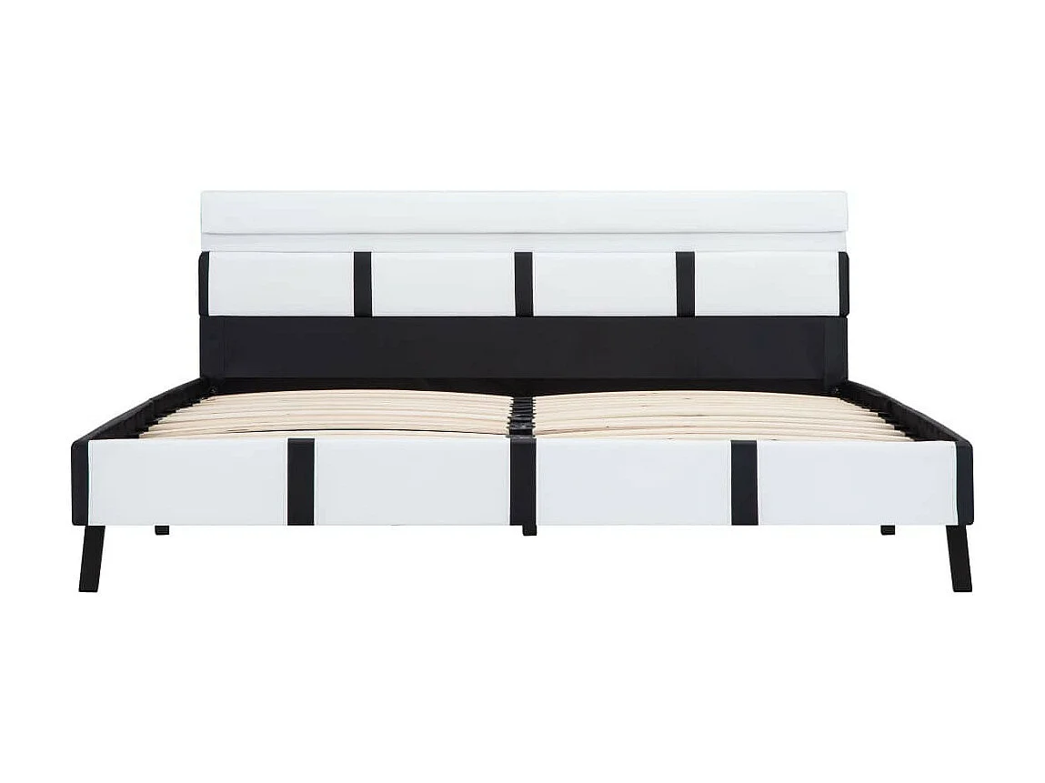 Lit avec LED Blanc Similicuir 140x200 2