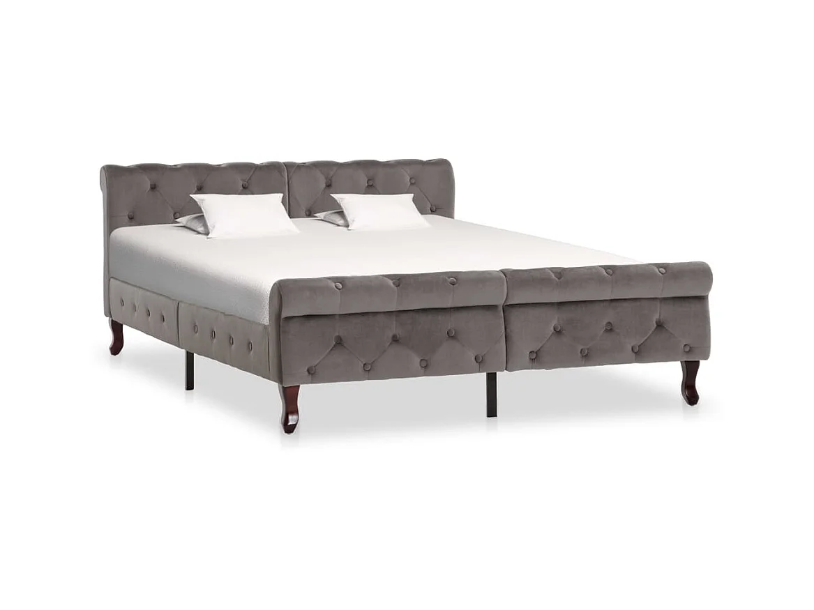 Lit Gris Velours 140x200 2