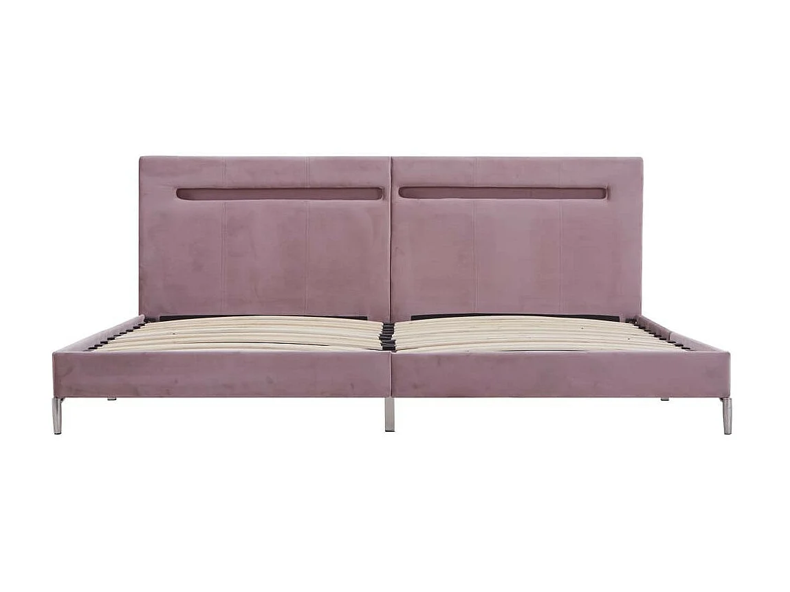 Lit avec LED Rose Tissu 180x200