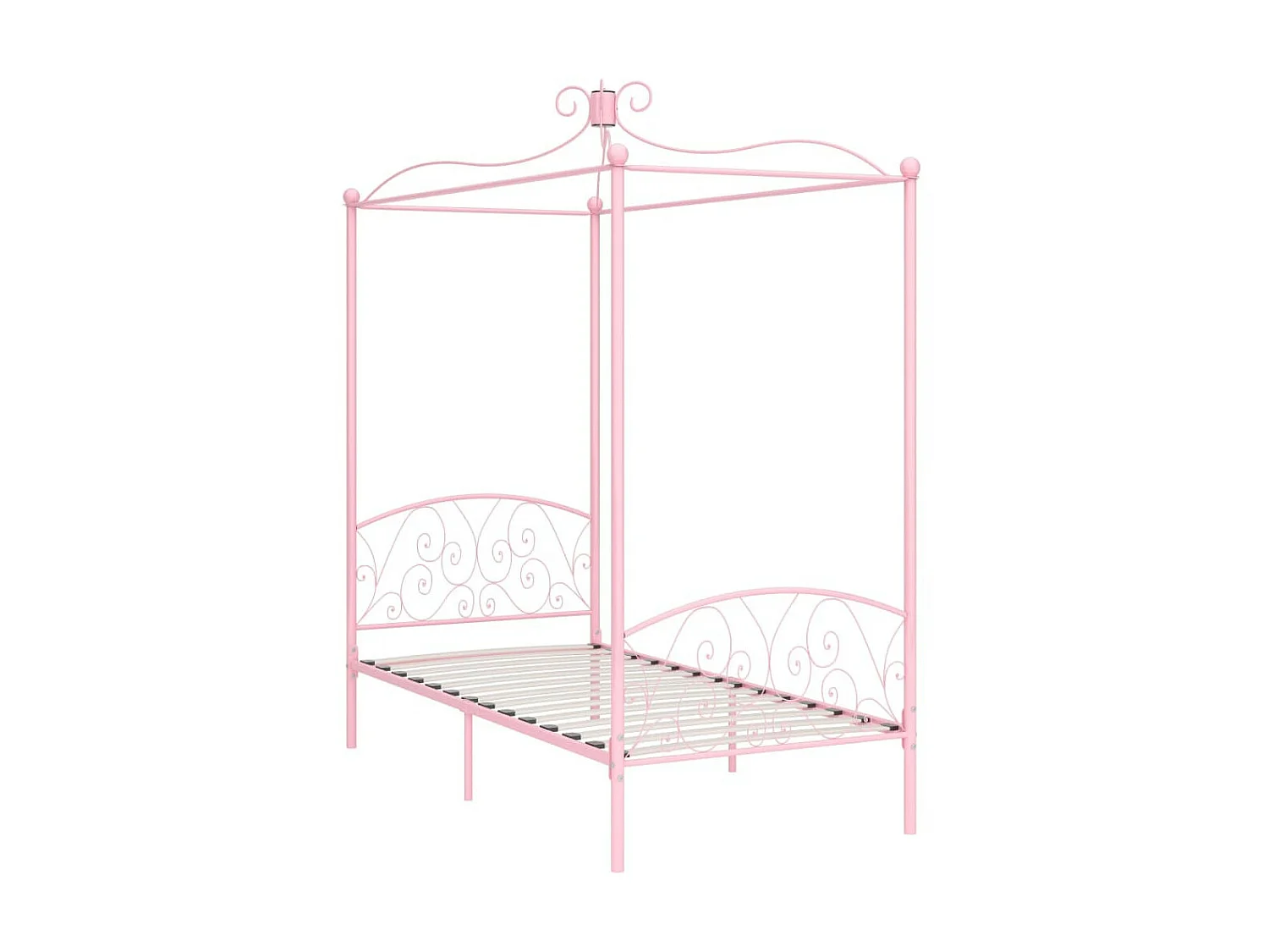 Lit à baldaquin Rose Métal 100x200