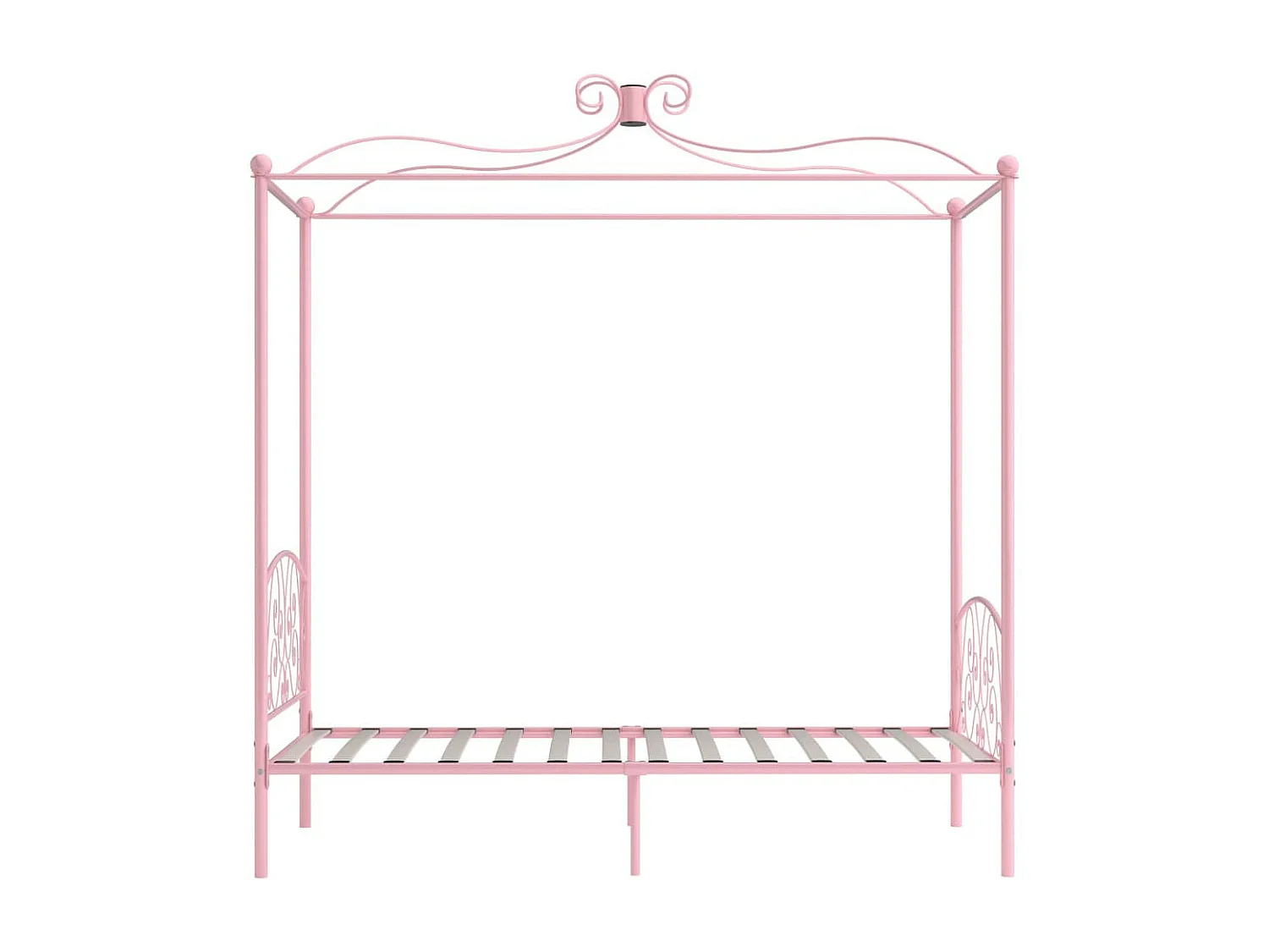 Lit à baldaquin Rose Métal 100x200