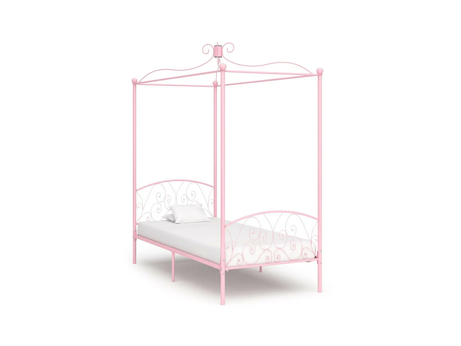 Lit à baldaquin Rose Métal 100x200
