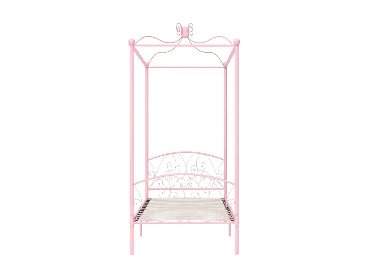 Lit à baldaquin Rose Métal 100x200