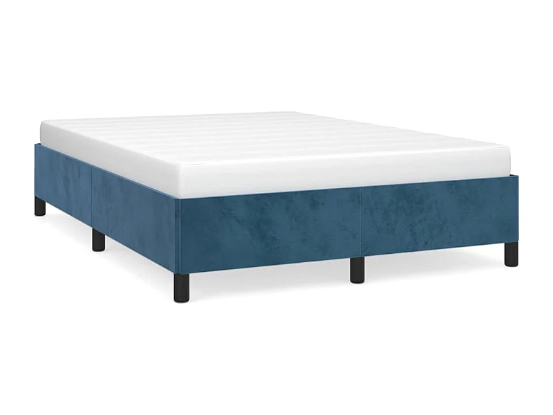 Lit Bleu foncé 140x190 Velours