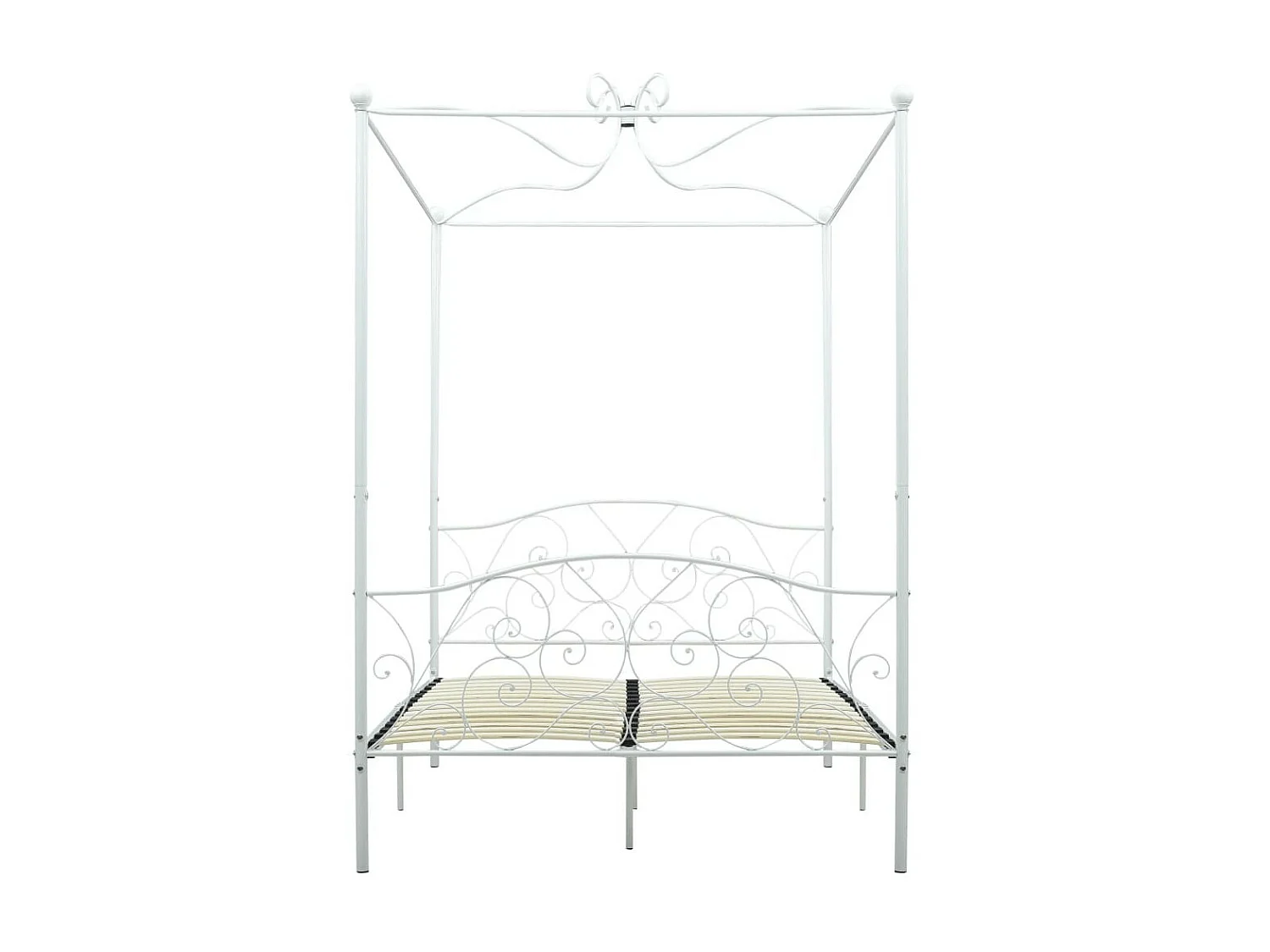 Lit à baldaquin Blanc Métal 140x200 2
