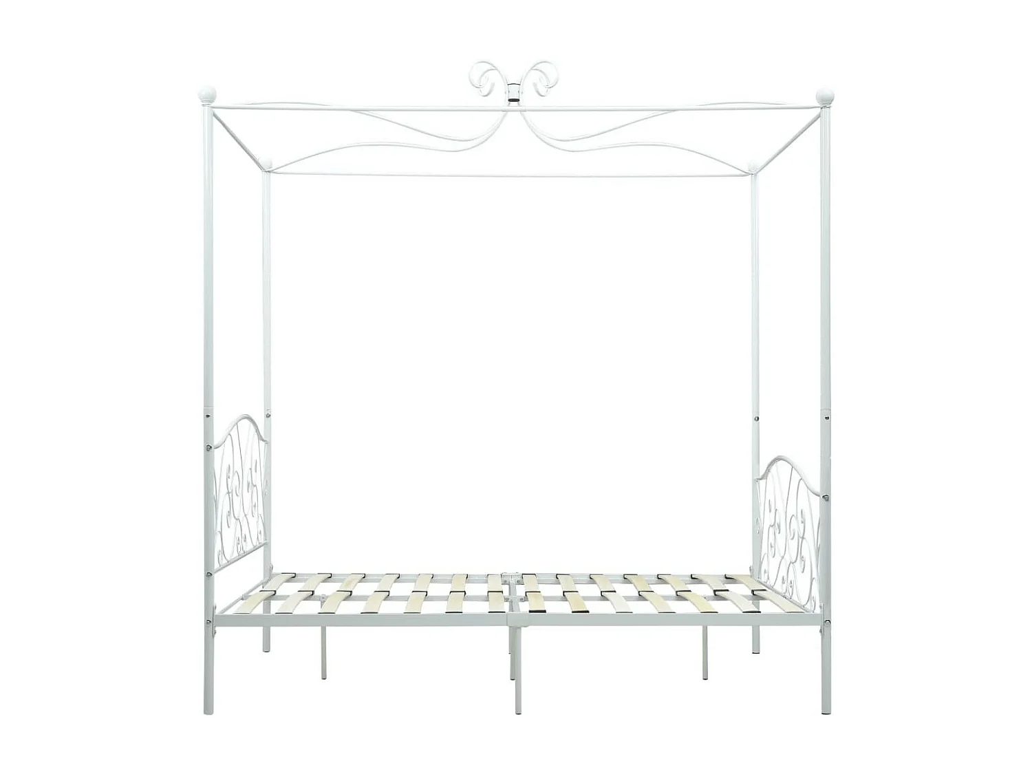 Lit à baldaquin Blanc Métal 140x200 2