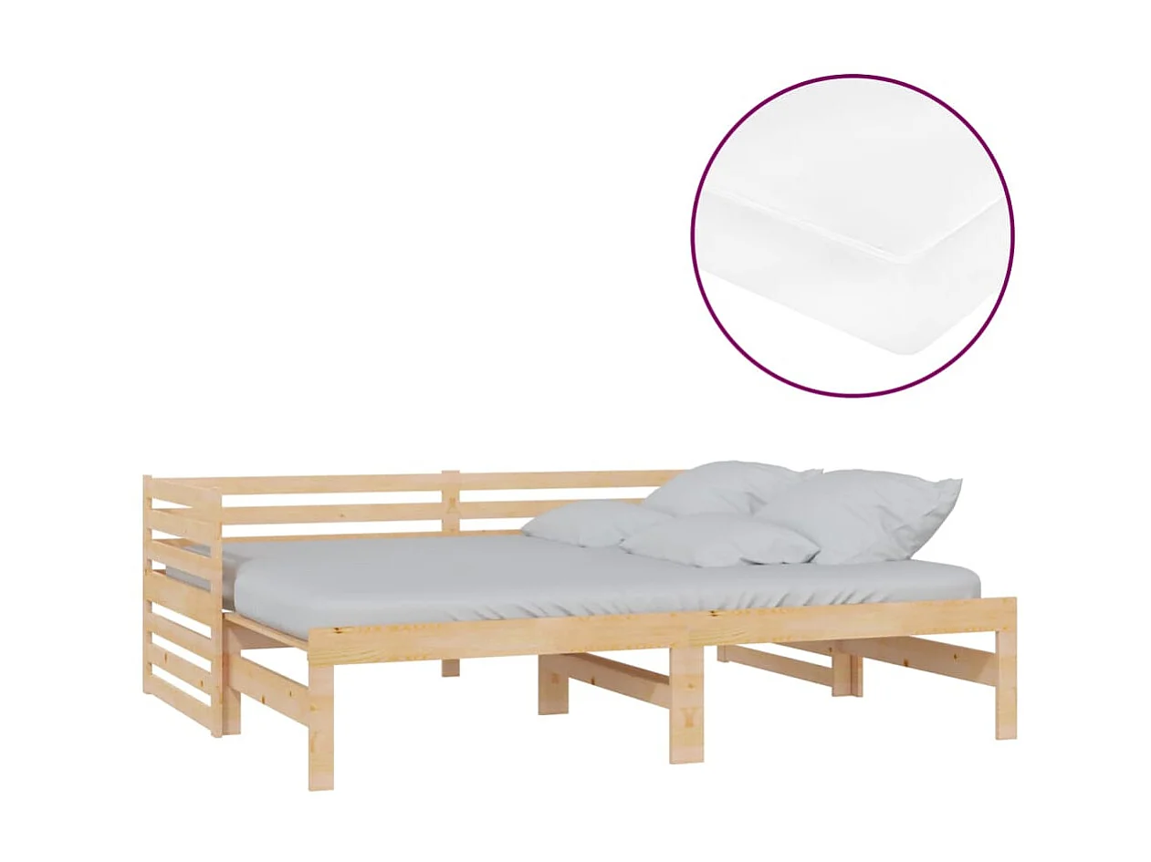 Lit coulissant 2x(90x200) cm Bois de pin massif 10