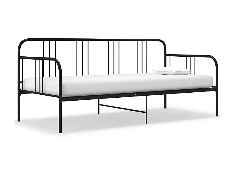 Cadre de canapé-lit Noir Métal 90x200 3