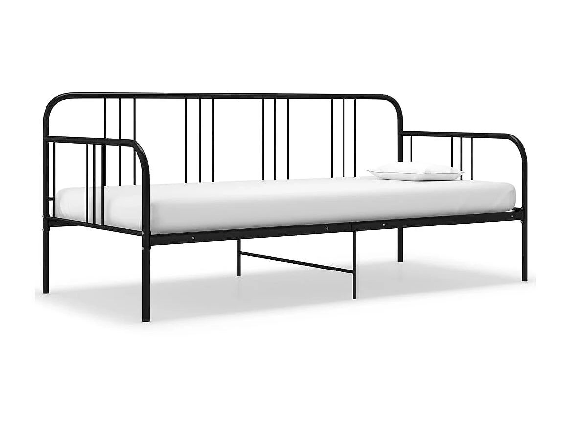 Cadre de canapé-lit Noir Métal 90x200 3