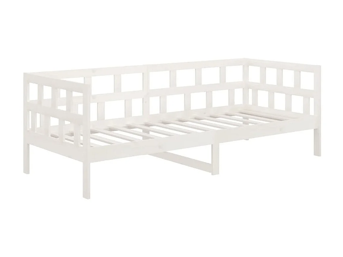 Lit de jour Blanc Bois massif de pin 90x190 2