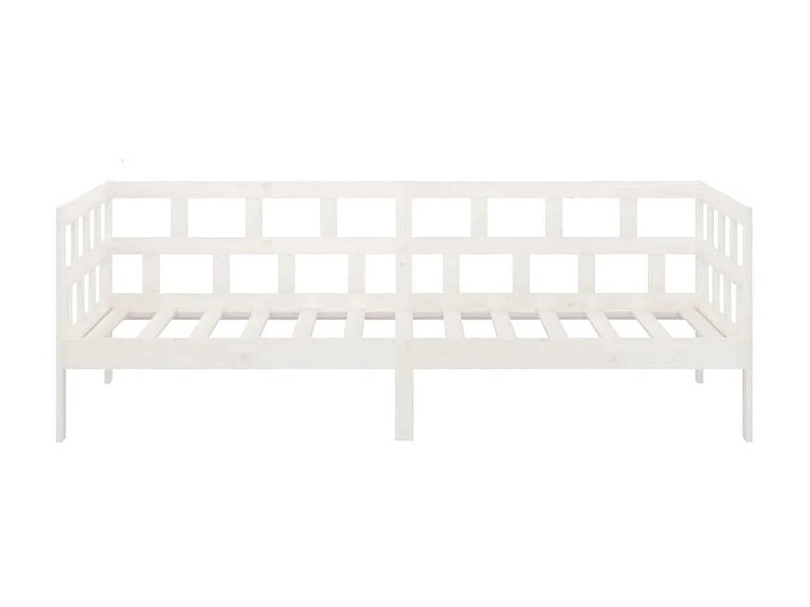 Lit de jour Blanc Bois massif de pin 90x190 2